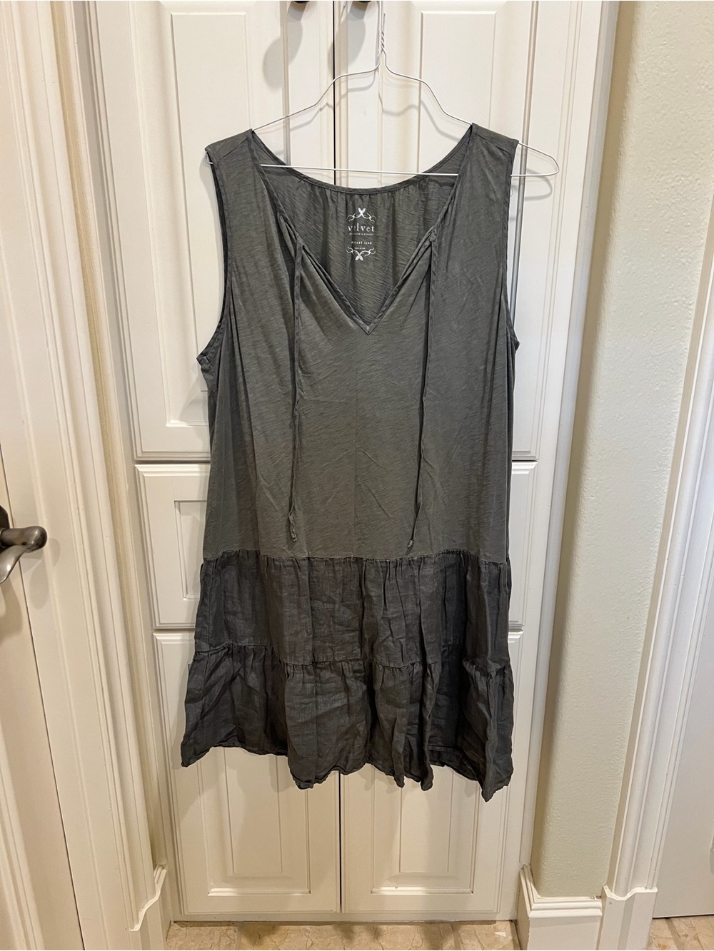 Velvet Sophia Tiered Vintage Slub Dress